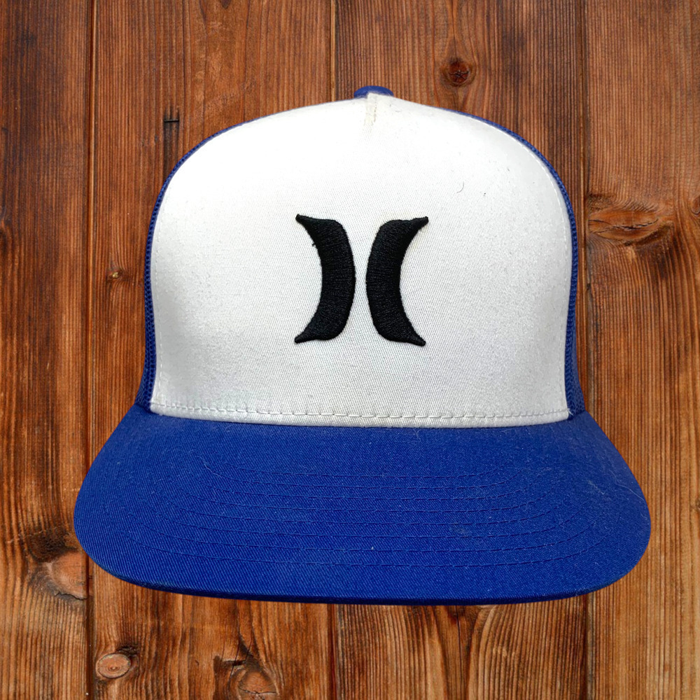 Hurley Yupoong Classics Blue Mesh Back Trucker Hat Cap Snapback Surfer Swimming